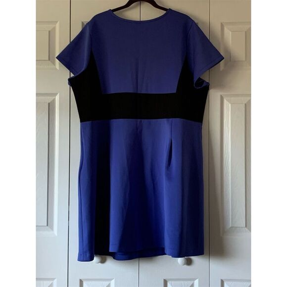 Metaphor‎ Women's Plus 3X Blue Colorblock Knee Length Dress Casual - Picture 4 of 14